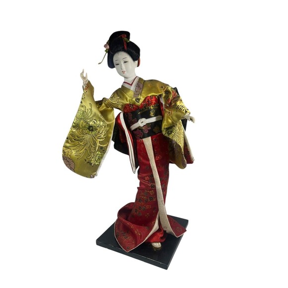 Vintage Japanese Doll Kimono Geisha Maiko Traditional Folk Craft Japan 15 3/4” - Picture 9 of 12